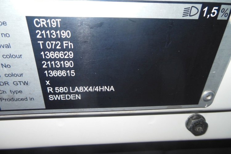 SCANIA 16 R 580, V8, 8X4, 164.000 KG, TO