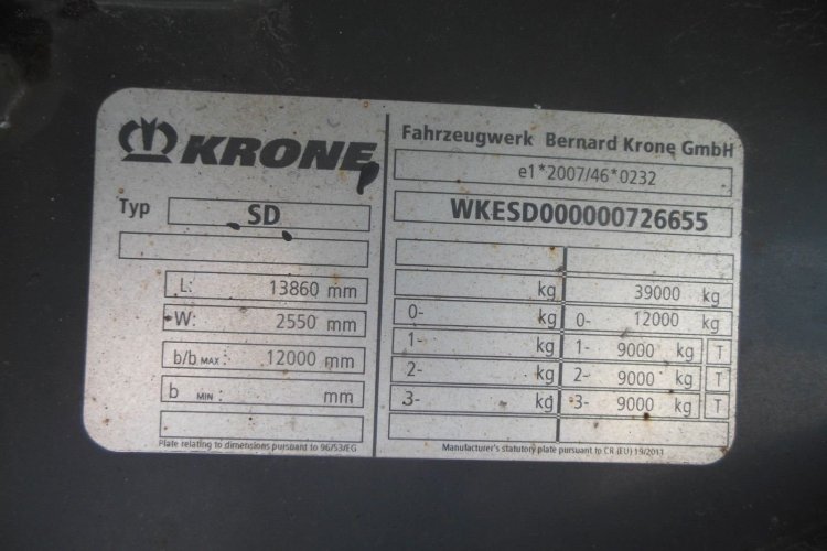 KRONE SD Mega Liner, Zvedací náprava