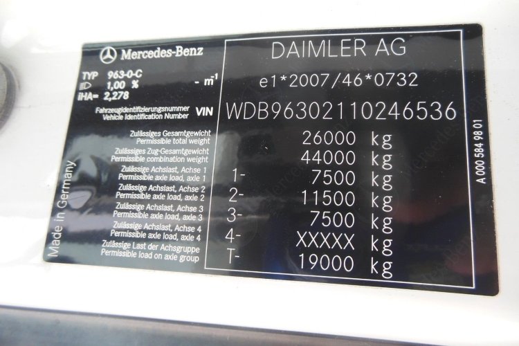 MERCEDES-BENZ Actros 2546, 24 palet! TOP STAV!