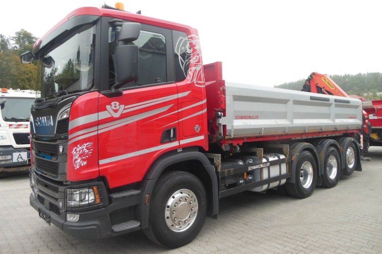 SCANIA R580, 8x4, Sklápěč S2, Palfinger PK19