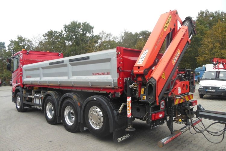 SCANIA R580, 8x4, Sklápěč S2, Palfinger PK19
