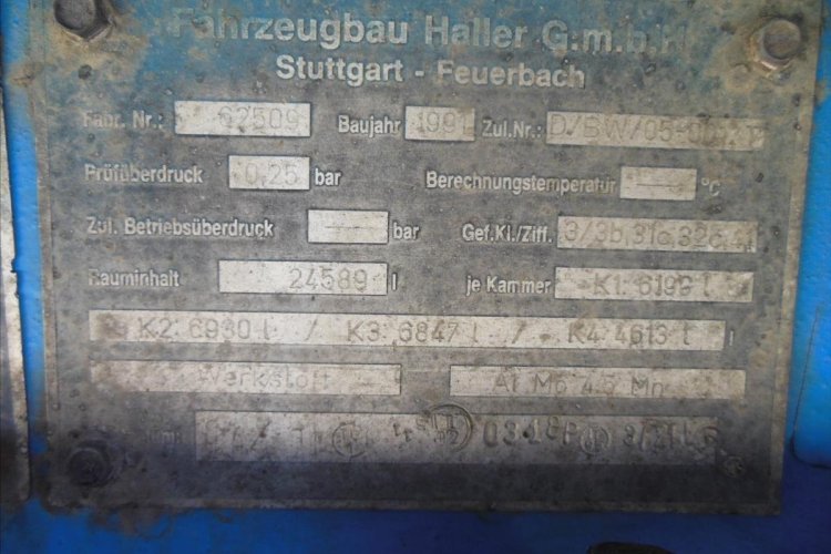 Willig-Haller, 24.589 l, 4 komory návěs pro nákladní přepravu