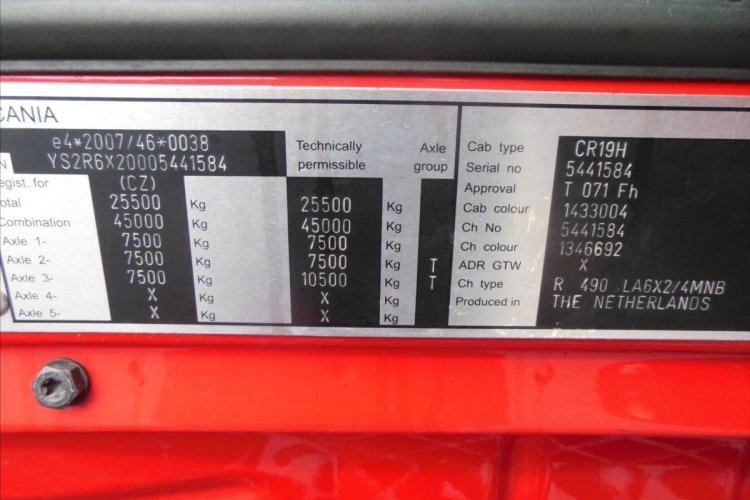 Scania R490, ADR, 6x2, Retarder, Komp