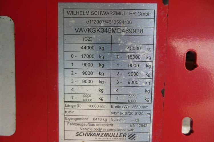 Schwarzmüller KIS 3/E, SAF, 49m3, Nápravy 9t