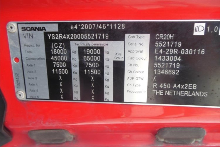 SCANIA R450, LowDeck, Retarder, Nezávislá klima