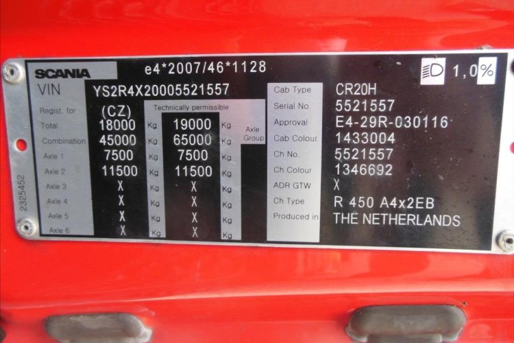 SCANIA R450 LowDeck, Retarder, Nezávislá klima