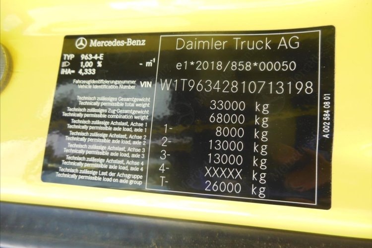 MERCEDES-BENZ 3353 Actros, 6x4, TRK, Souprava 120.000 kg