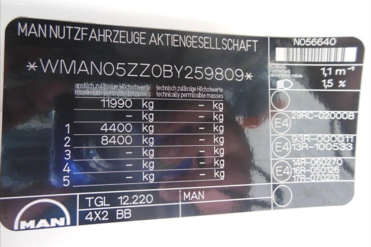 MAN TGL 12.220 BB, D-hollandia 1500 kg