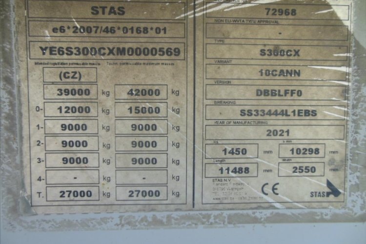 STAS S300CX, 49m3, ADR, JAKO NOVÝ návěs pro nákladní