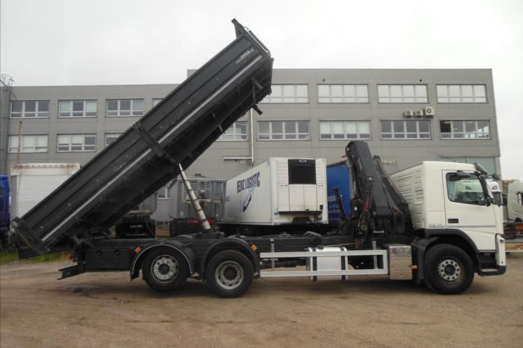 Volvo FM 410, 6x2, sklápěč S3, Hiab 211