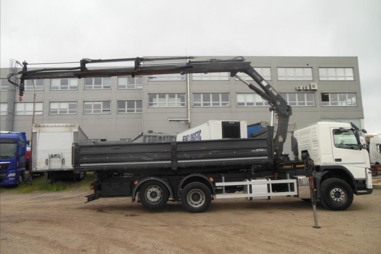 Volvo FM 410, 6x2, sklápěč S3, Hiab 211