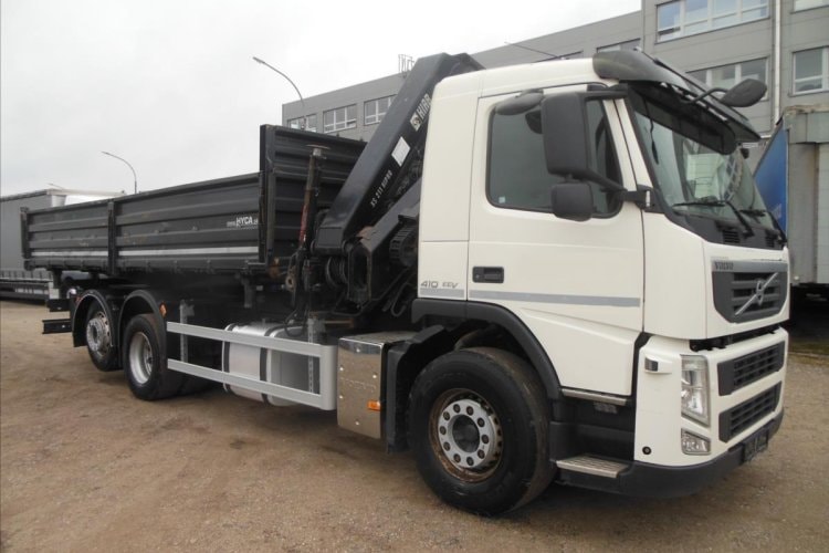 Volvo FM 410, 6x2, sklápěč S3, Hiab 211