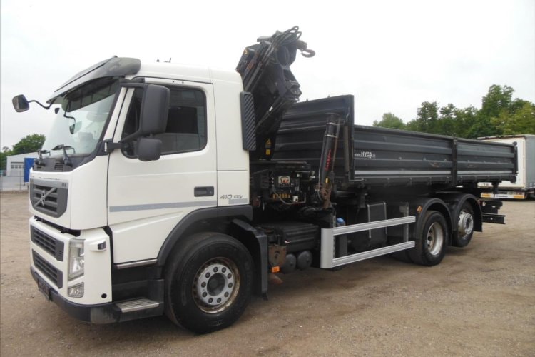 Volvo FM 410, 6x2, sklápěč S3, Hiab 211