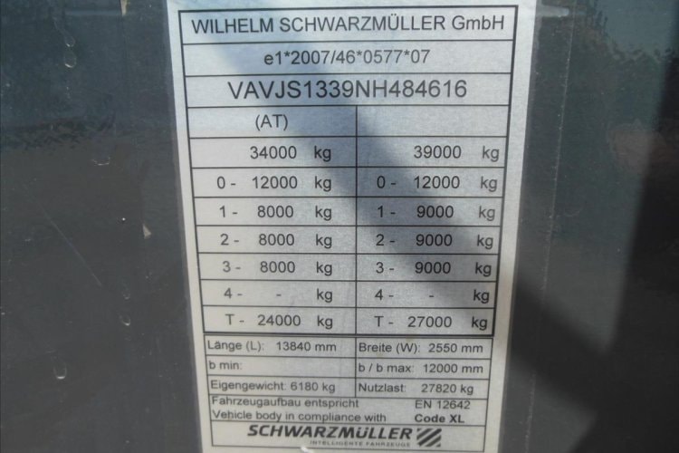 Schwarzmüller S1, BOČNICE!!!, Paletový koš návěs pro nákladní