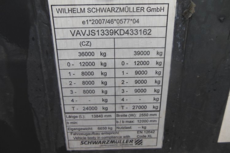 Schwarzmüller SPA 3/E, SAF, 2x zvedací náprava