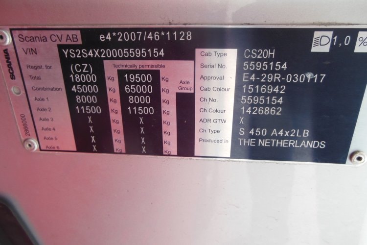 Scania S450, Komplet vzduch, Retarder, Nezávislá klima, TOP!!!