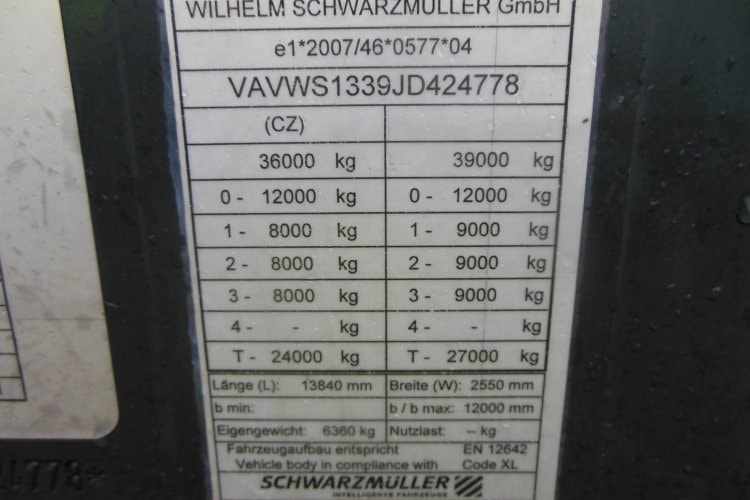 Schwarzmüller SPA 3/E, COIL MULDE, SAF, Zvedací náprava
