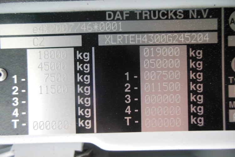 Daf XF 106.480 SSC, LowDeck, Nezávislá klima, Nové tacho GEN2