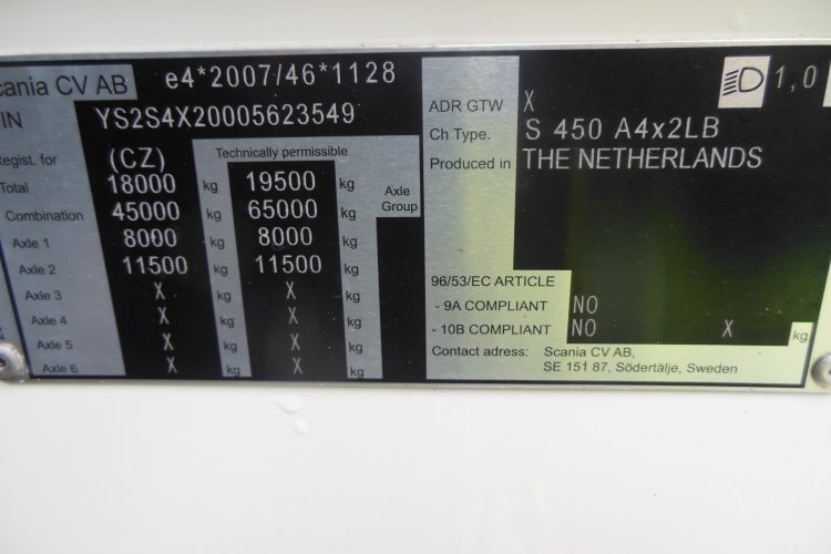 Scania S 450, Komplet vzduch, Retarder, Nezávislá klima