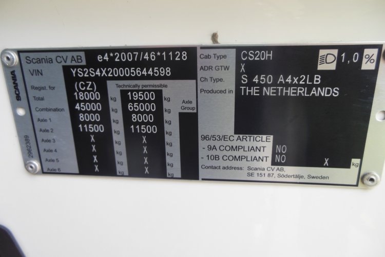 Scania S 450, Komplet vzduch, Retarder, Nezávislá klima