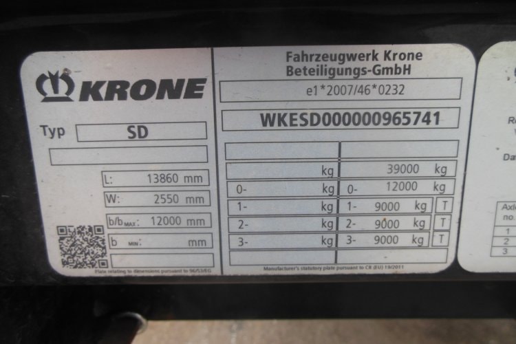 Krone SD, LowDeck, Zvedací náprava