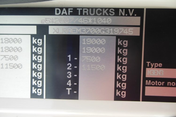 Daf CF 320, D-Hollandia 1500 kg, 19 Palet