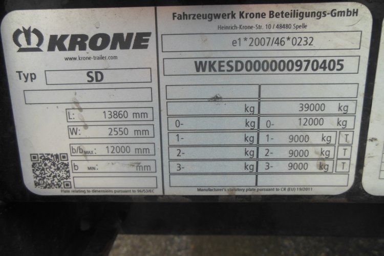 Krone SD, LowDeck, Zvedací náprava
