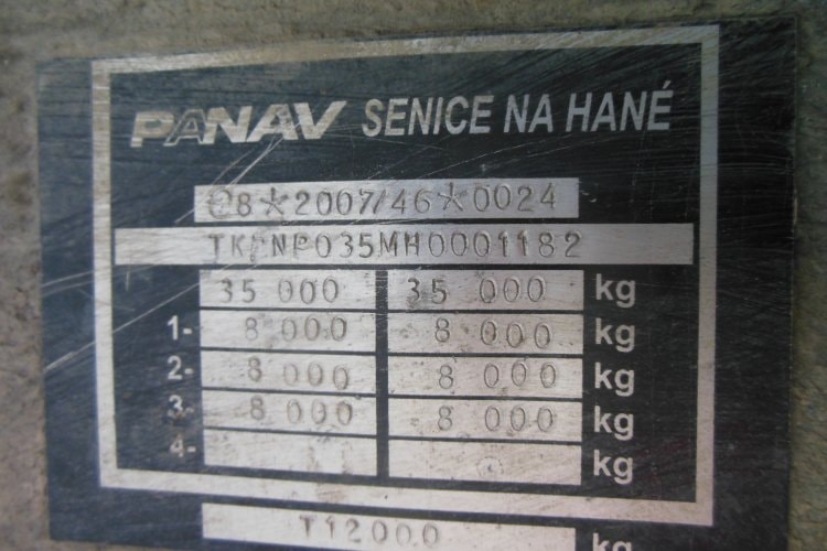 Panav NP035M, Originál plato, 2 x zvedací náprava