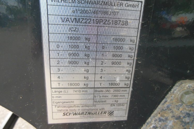 Schwarzmüller Z2, Zvedací náprava, Málo používaný
