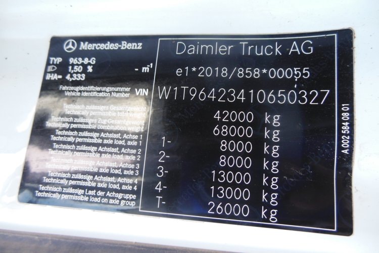 Mercedes Benz 4151 Arocs, 8x6, Meiller, Bordmatic, závěs