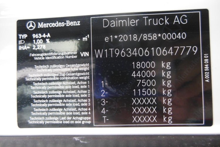 Mercedes Benz 1853 Actros LowDeck, GigaSpace, ALU disky, Nezávislá klima, Tacho Gen 2
