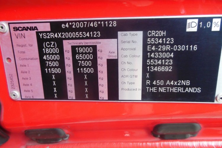 Scania R450, Standart, Retarder, Komplet na vzduchu, BEZ EGR, ADR