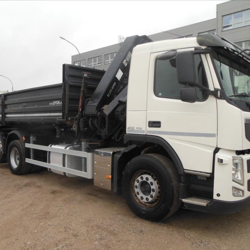Volvo FM 410, 6x2, sklápěč S3, Hiab 211