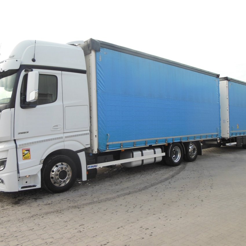 Mercedes Benz Actros 2553, 6x2, Průjezdná souprava 120m3, TOP STAV!!